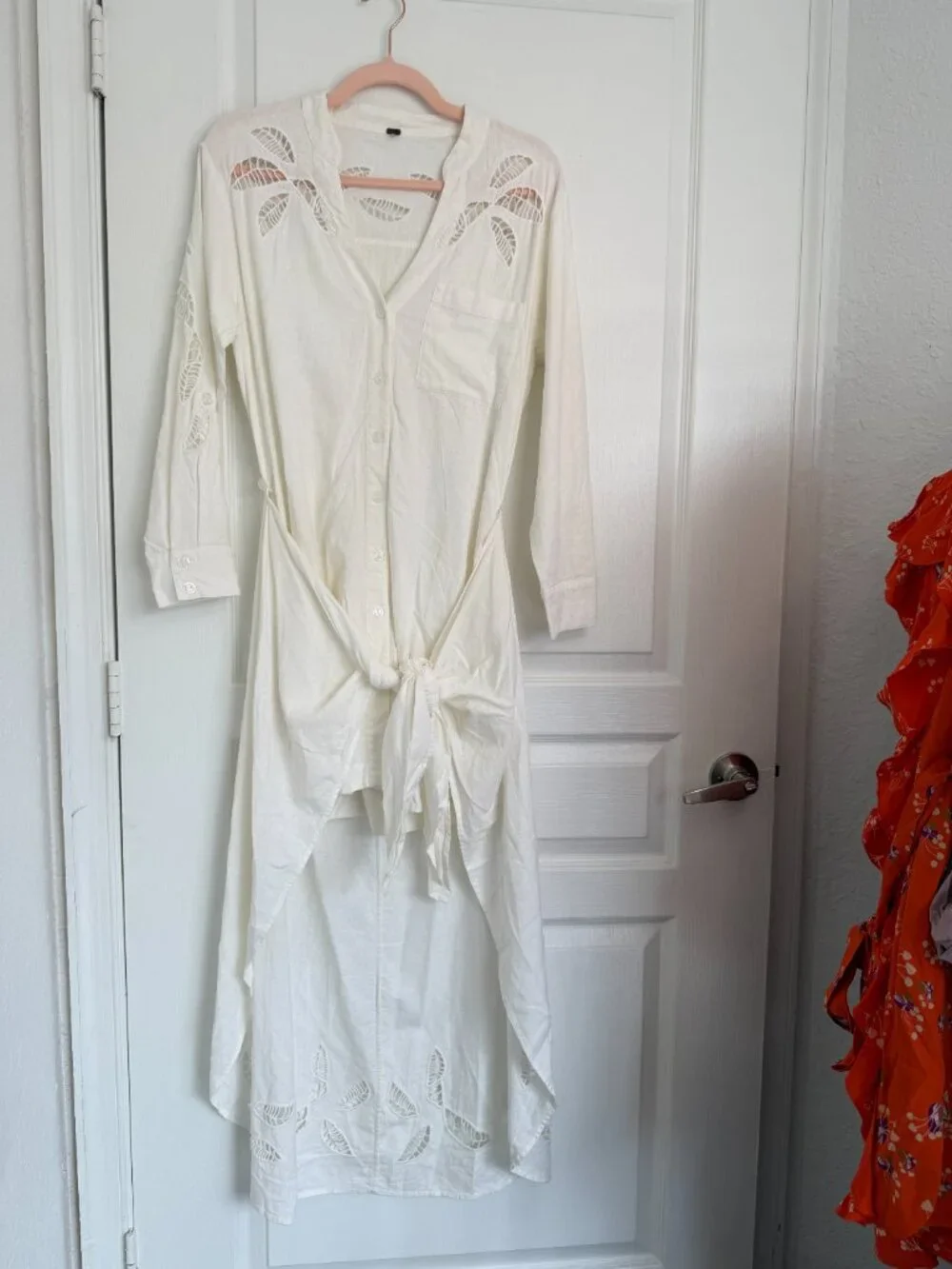 Free People White Linen -Front Convertible Mini/Maxi Dress- S- MSRP $228